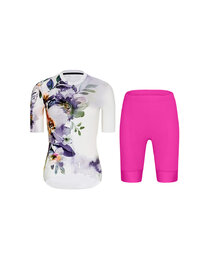 RIVANELLE Kurzarm Radtrikot und Shorts - FLOWERY LADY - Cyclamen/Weiß/mehrfarbig
